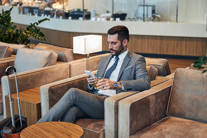 Experience ultimate relaxation in a luxury lounge featuring ample seating fast Wi-Fi and an endless buffet ensuring every moment of your layover is enjoyable and refreshing.